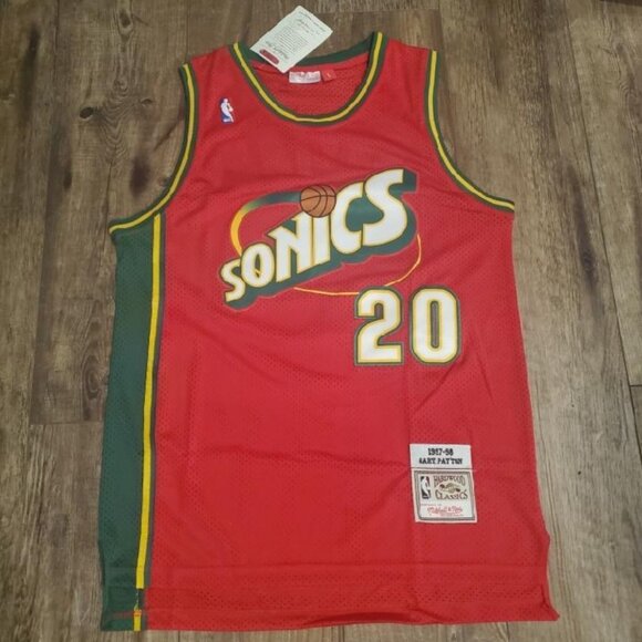 Mens Gary Payton Red Stitched Jersey
